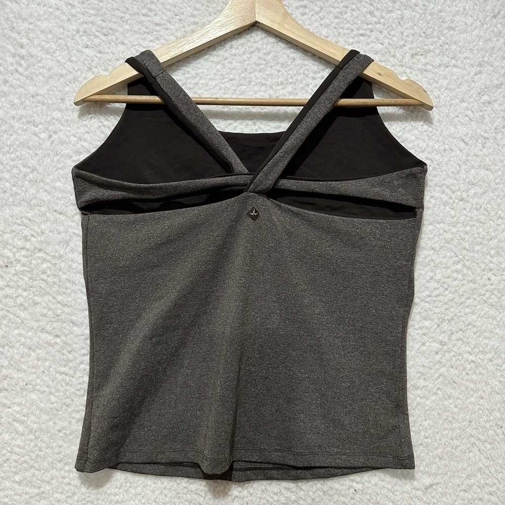 prAna  YOGA ATHLETIC‎ TANK WIDE STRAP DBL CROSS BACK SHELF BRA SZ XL USA MADE